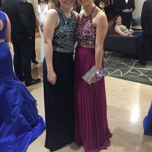 Purple two piece prom dress